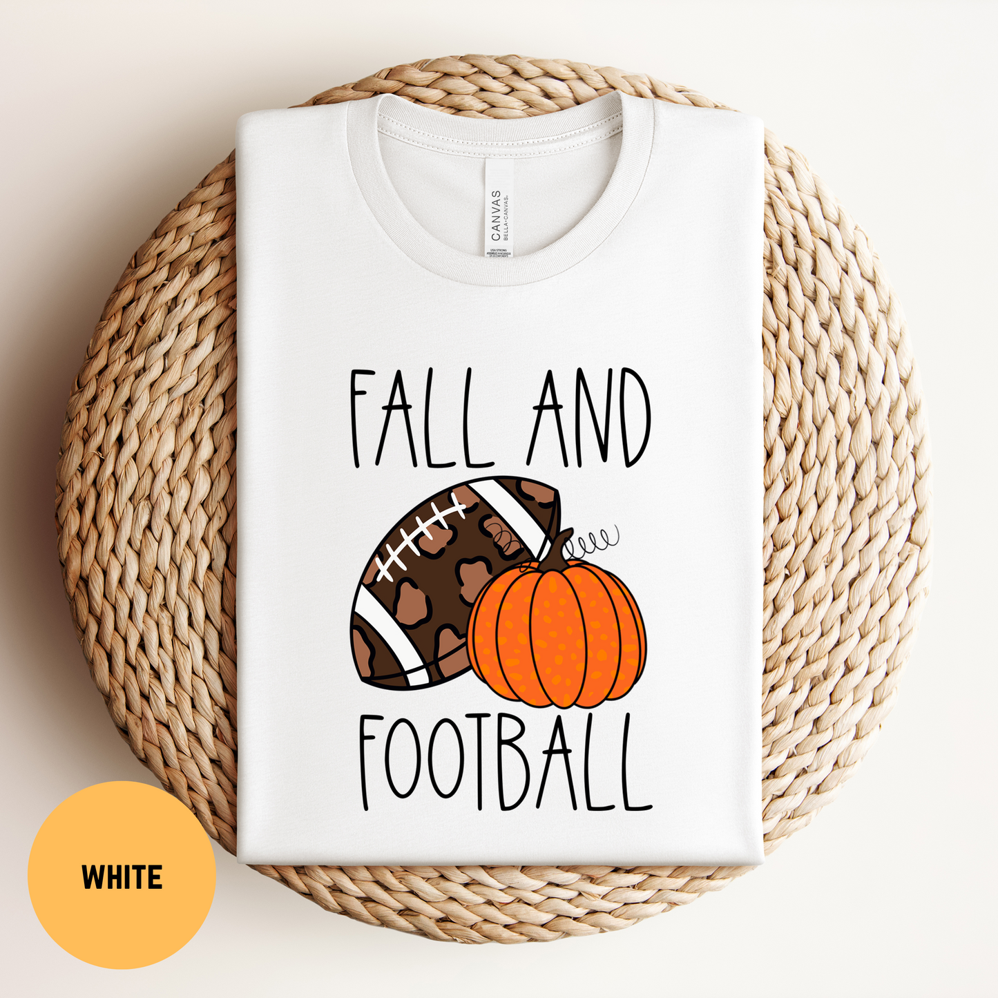 Fall and Football T-Shirt, Fun Fall Pumpkin Shirt, Girls Love Football Shirt, Football Season Shirt, Girly Fall Football Tee