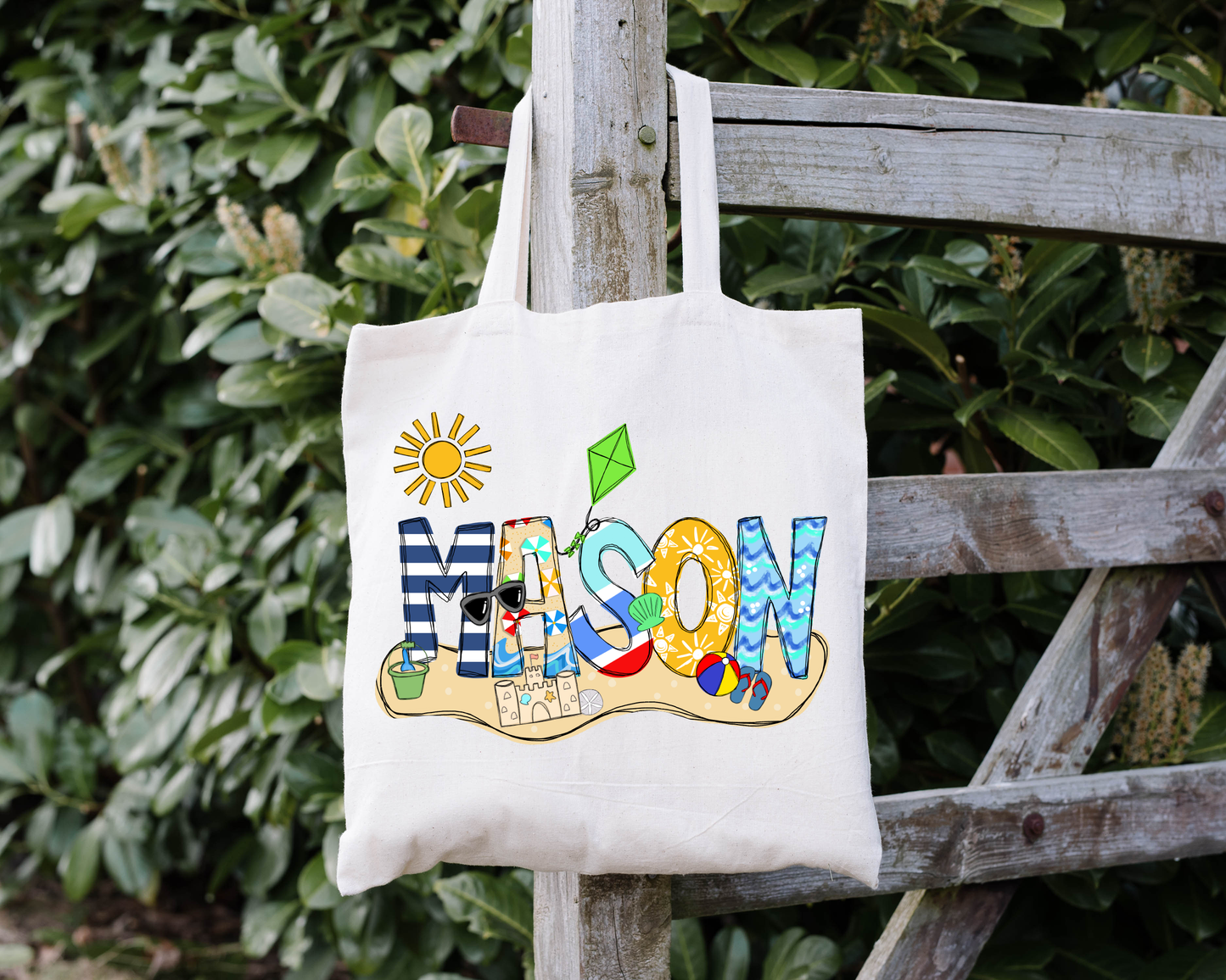 Personalized Boys Beach Tote Bag