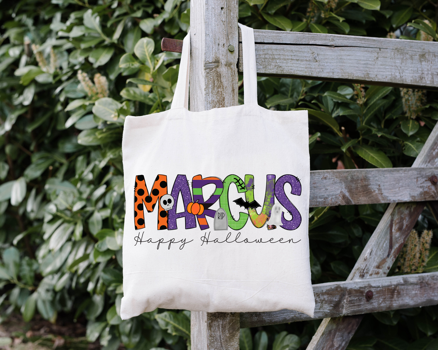 Boys Name Halloween Tote Bag
