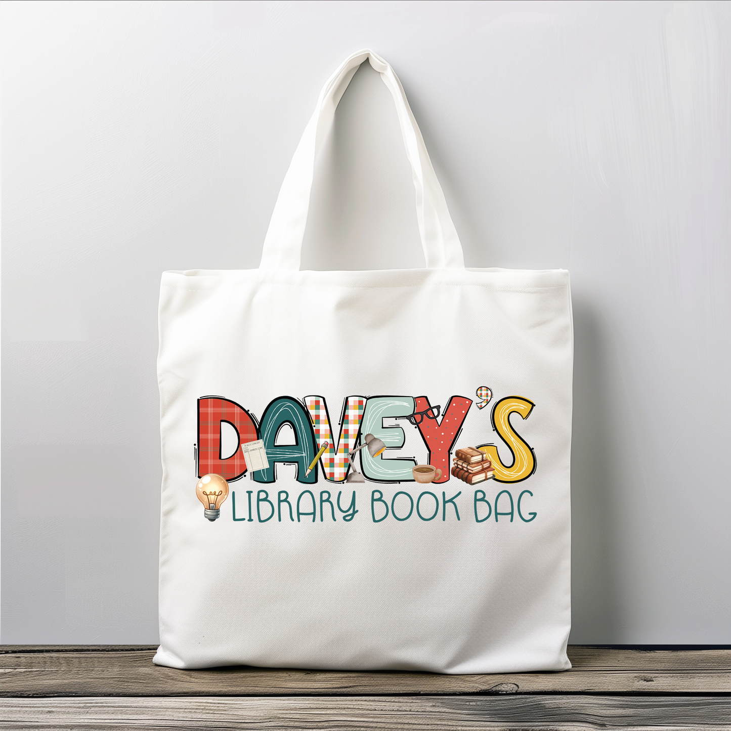 Boys Name Library Tote Bag