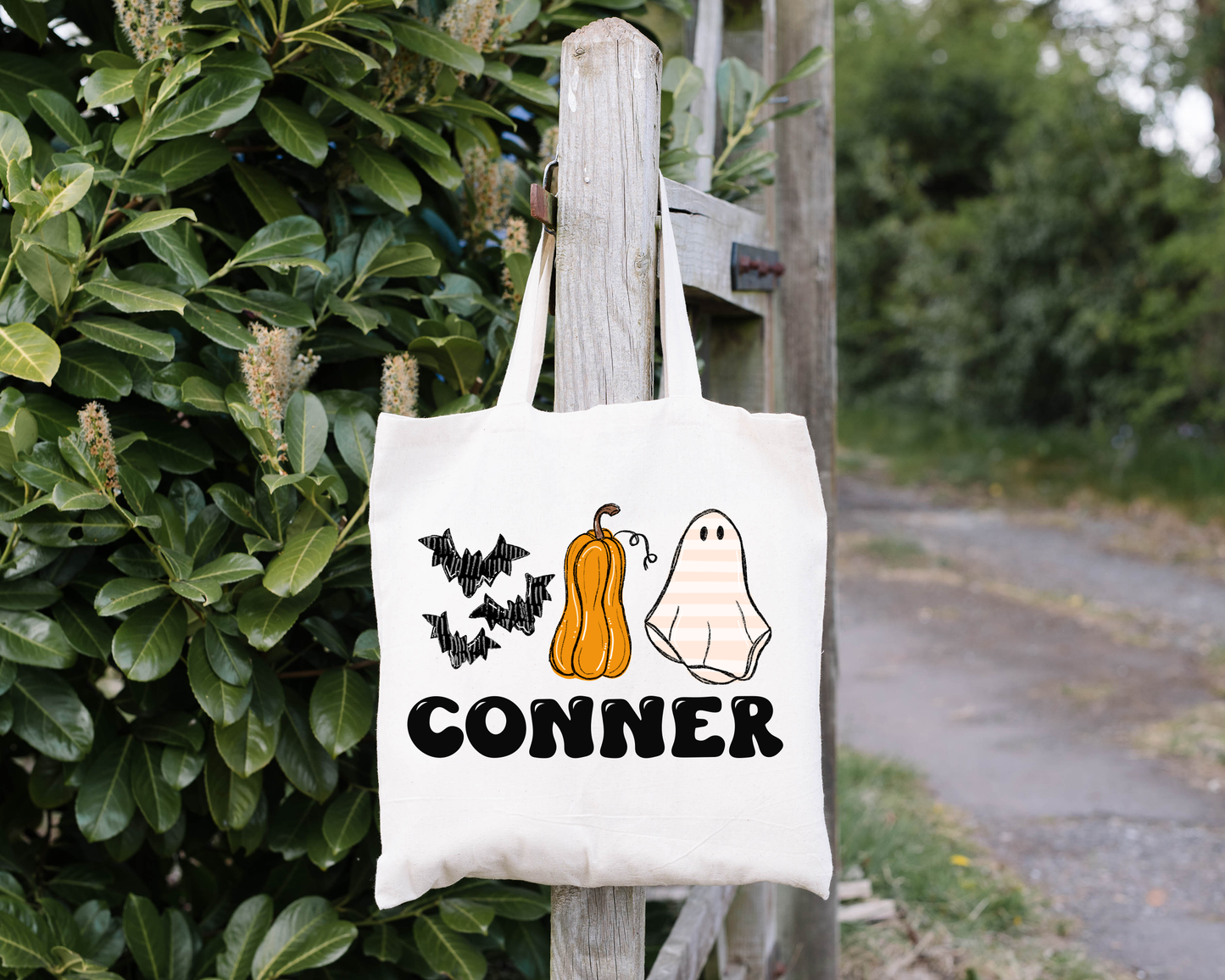 Retro Boys Name Halloween Tote Bag