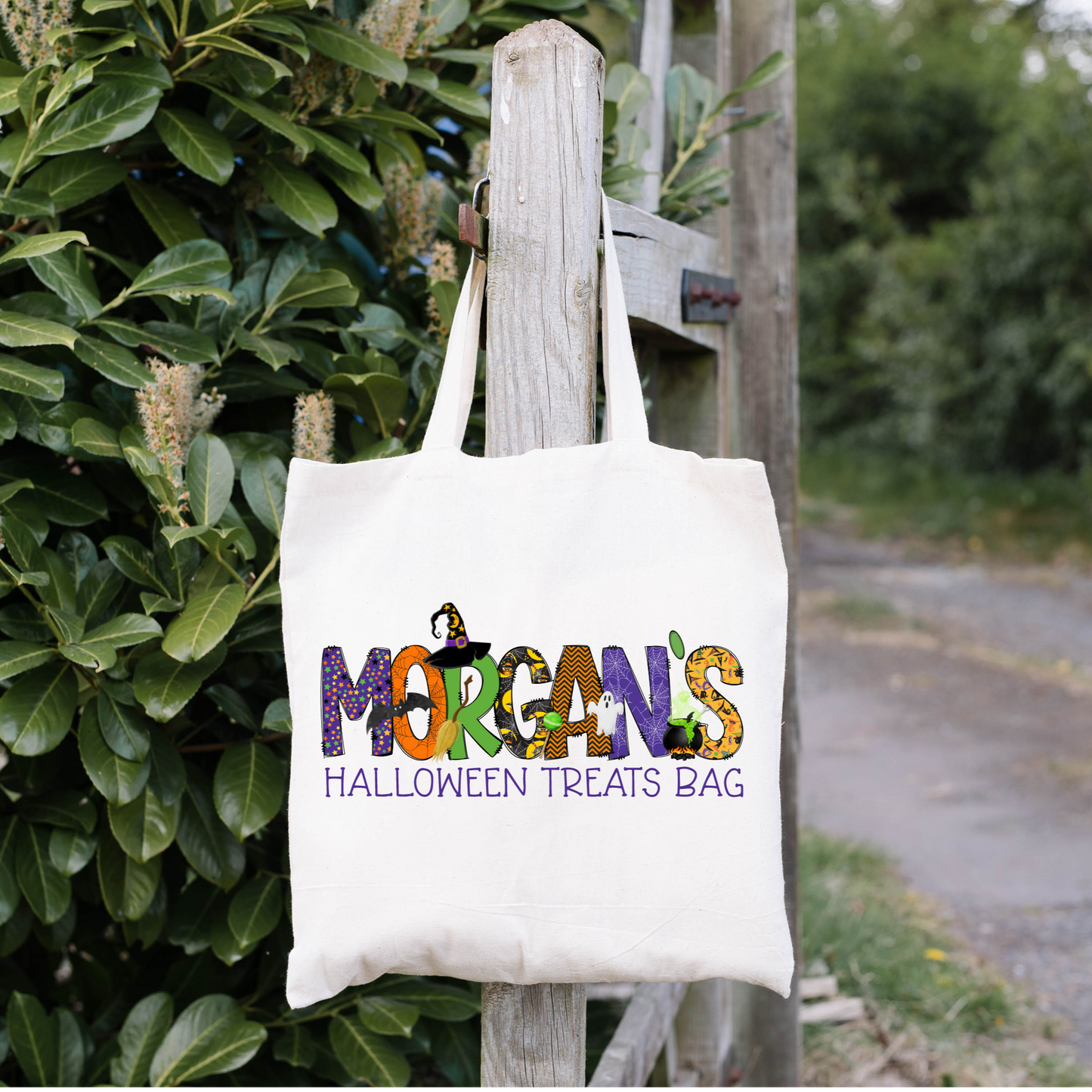 Girls Personalized Trick or Treat Bag