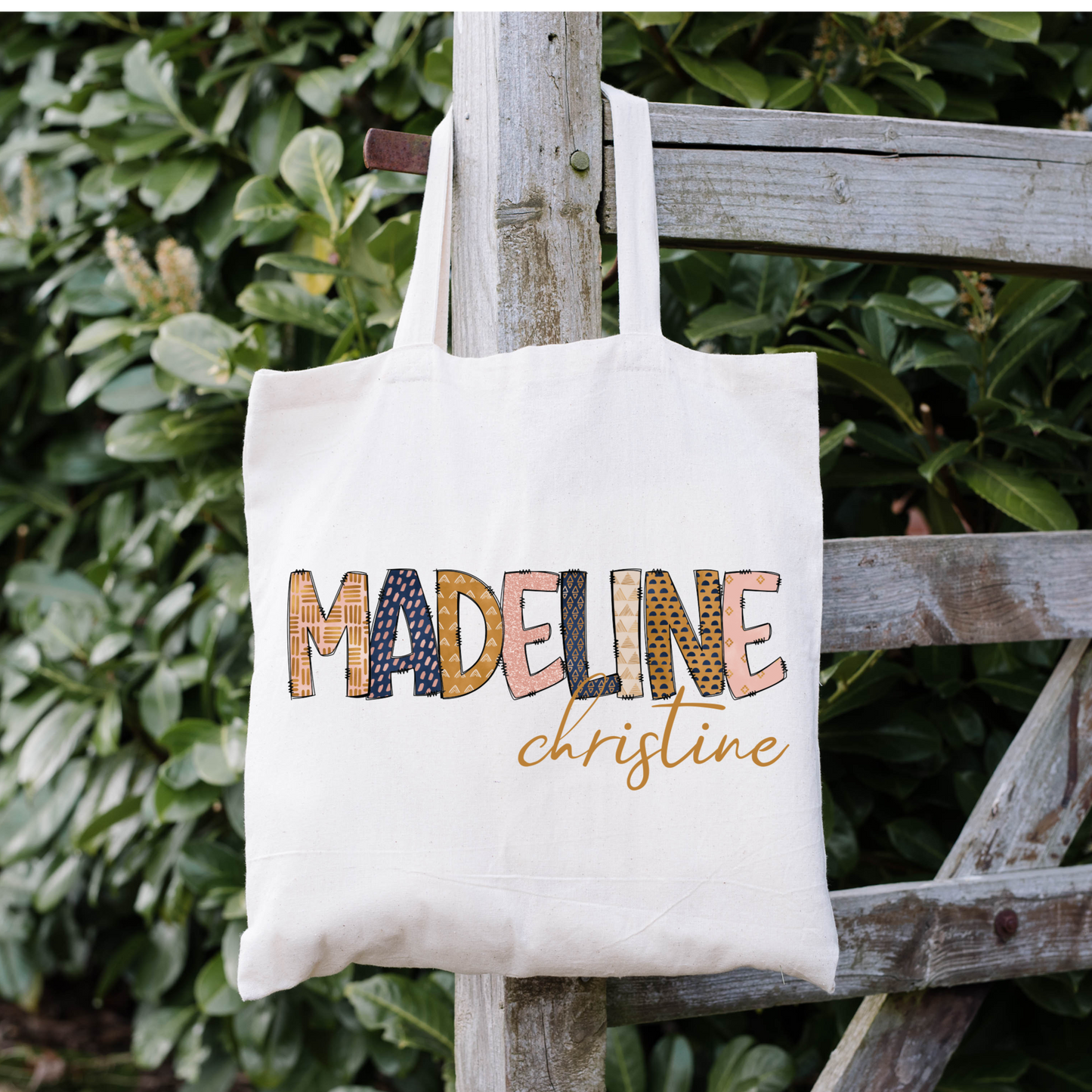 Boho Style Personalized Tote Bag