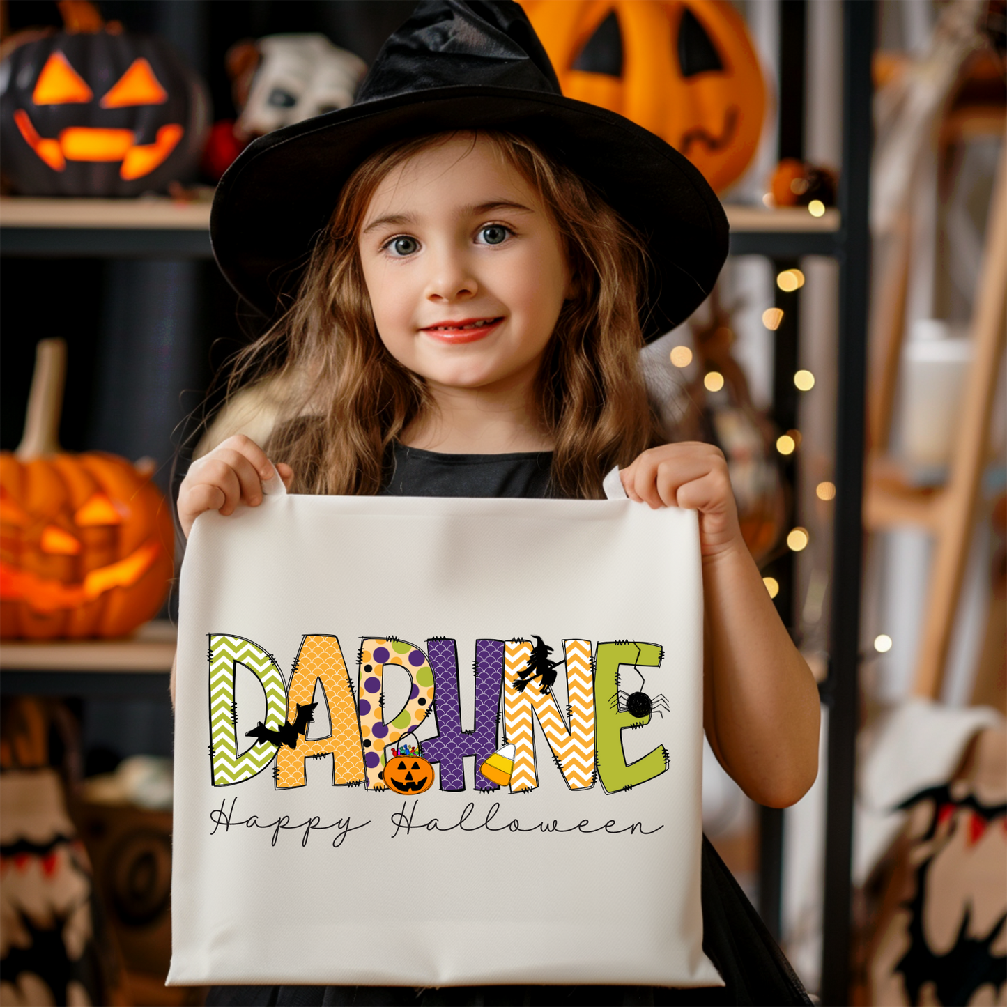 Personalized Cute Girls Halloween Bag