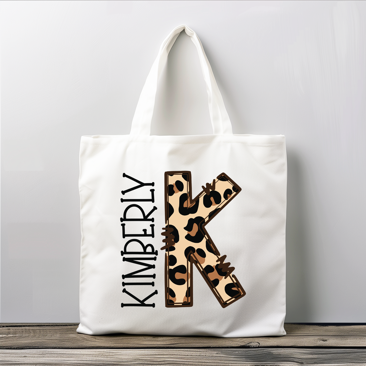 Leopard Initial Name Bag