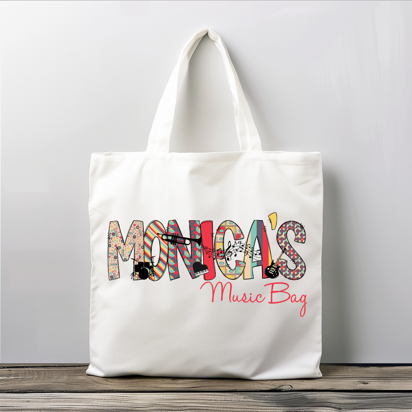 Personalized Musical Themed Tote Bag