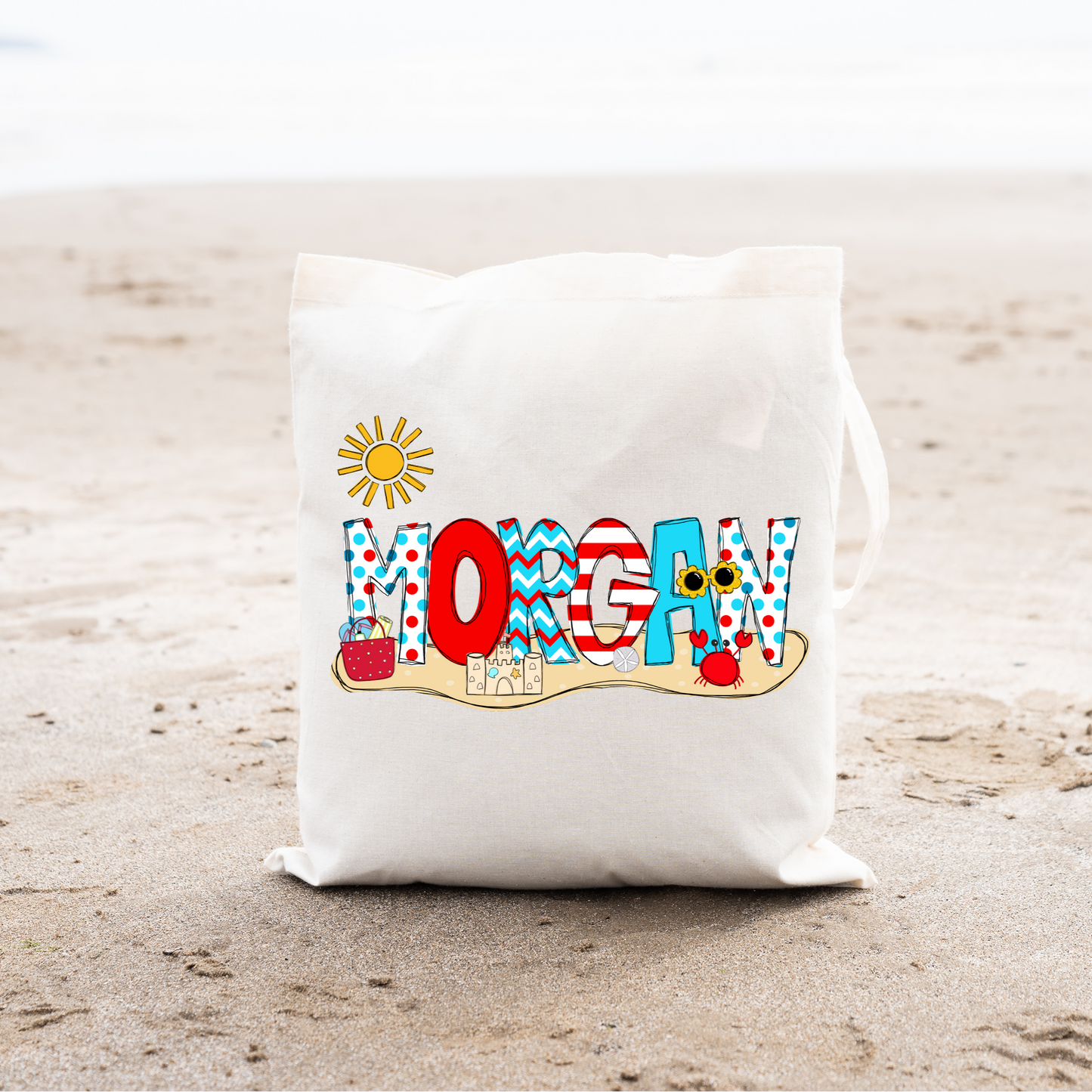 Girls Summer Name Beach Bag